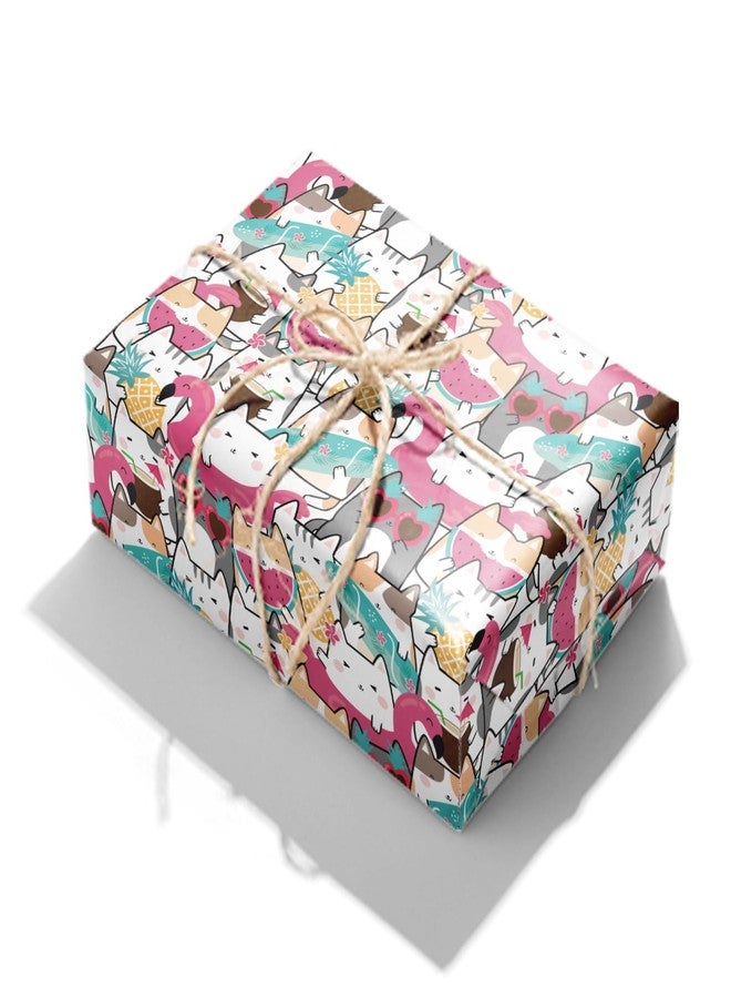 AIM & GGKK Cat Wrapping Paper Sheets - 12 Sheets Gifts Wrap with Cute Cat Patterns for Birthday Girls Boys Baby Shower Party - 20 x 28 inch Per Sheet - Image 5